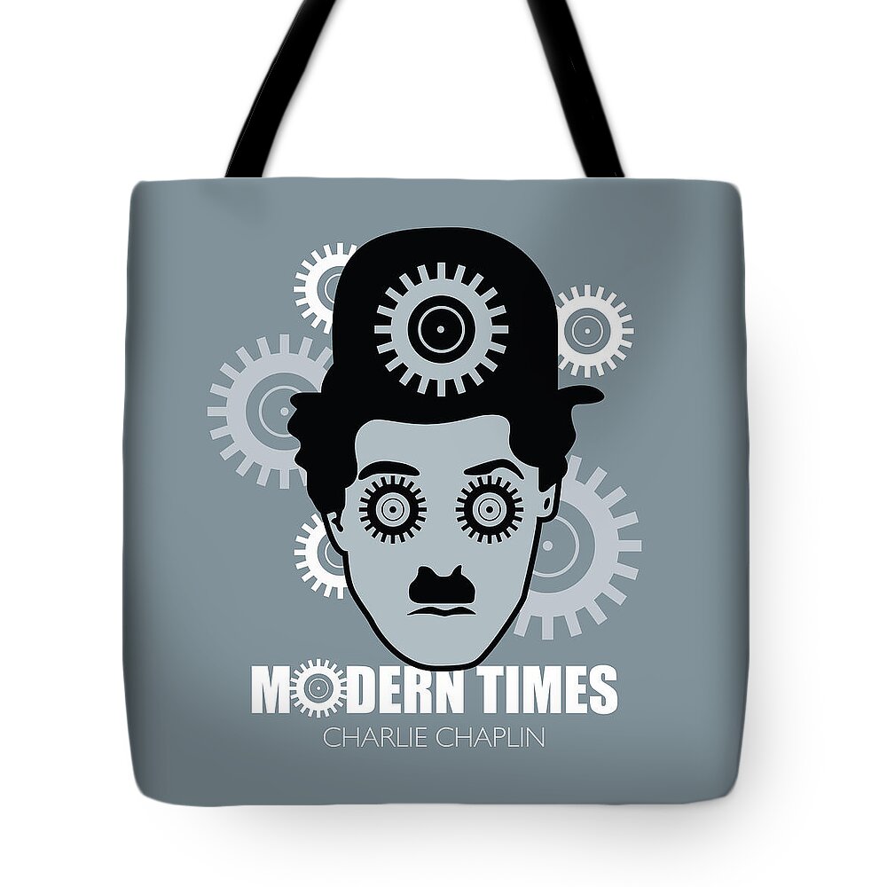 Modern Times Tote Bag featuring the digital art Modern Times - Alternative Movie Poster by Movie Poster Boy