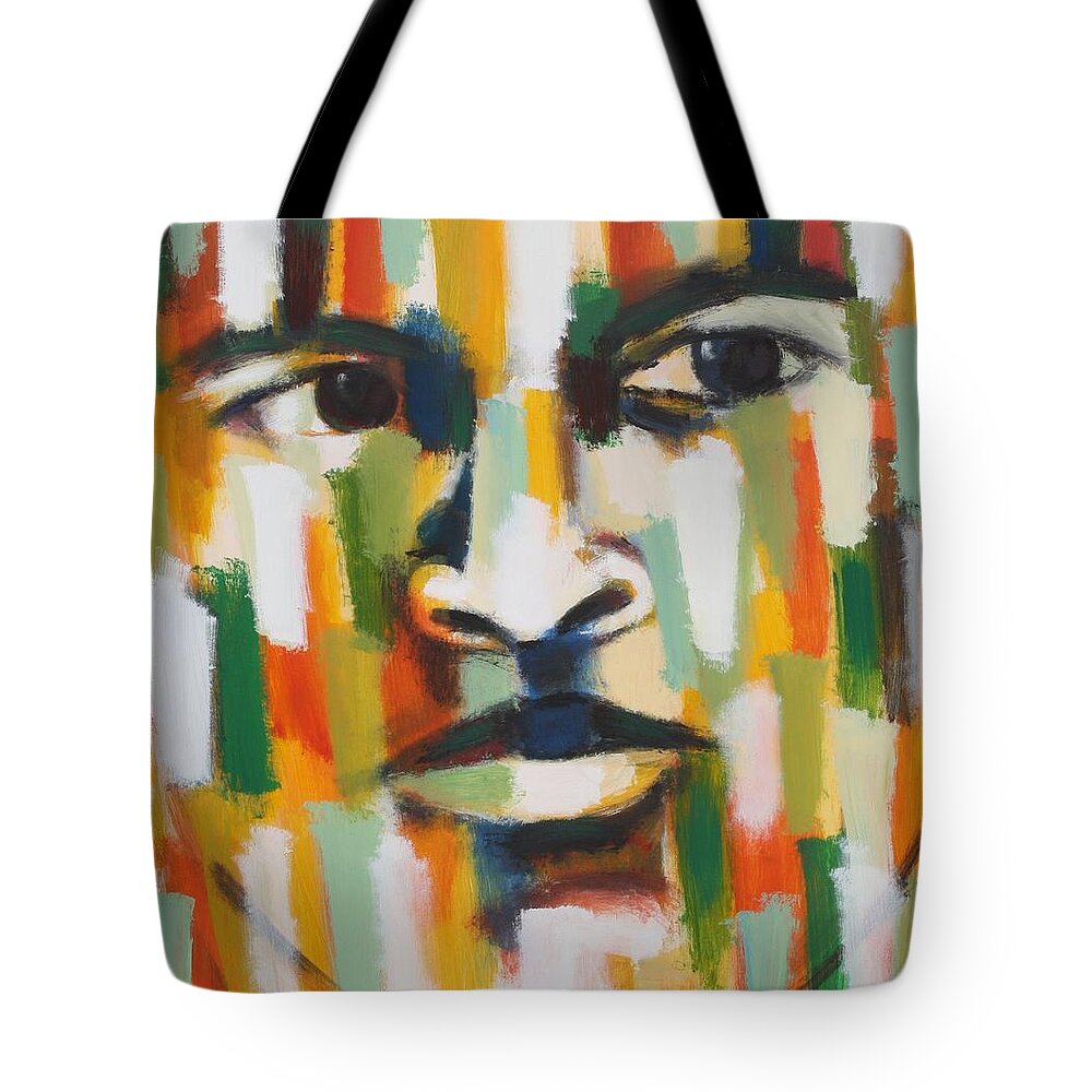 Contemporary Tote Bag featuring the painting Mohamed Ali by Habib Ayat