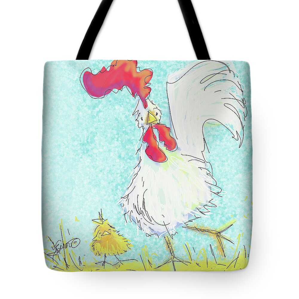Chick Tote Bag featuring the digital art Mom and Me by Terri Einer