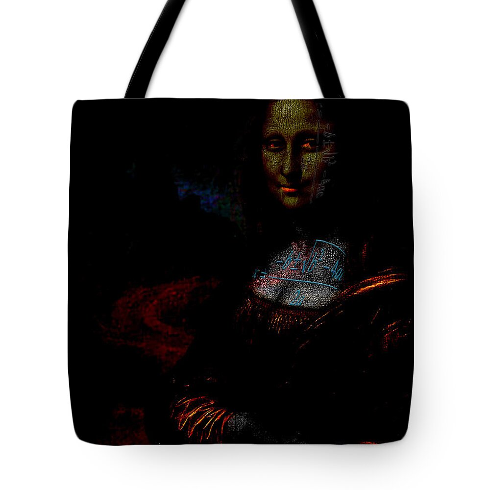 Digital Art Tote Bag featuring the digital art Mona Lisa Overdrive apologies to Gibson by Jerald Blackstock