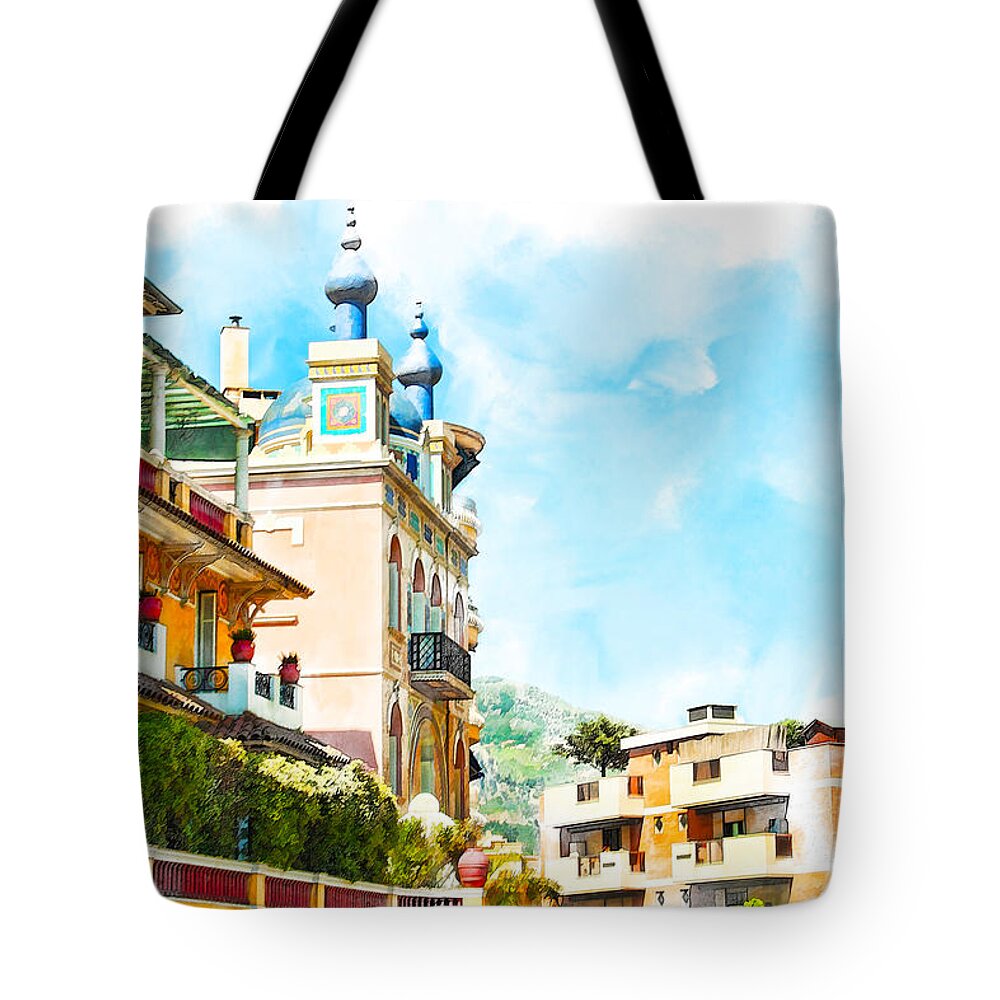 Monaco Tote Bag featuring the digital art Monaco, Monte Carlo Cityscape by Tatiana Travelways