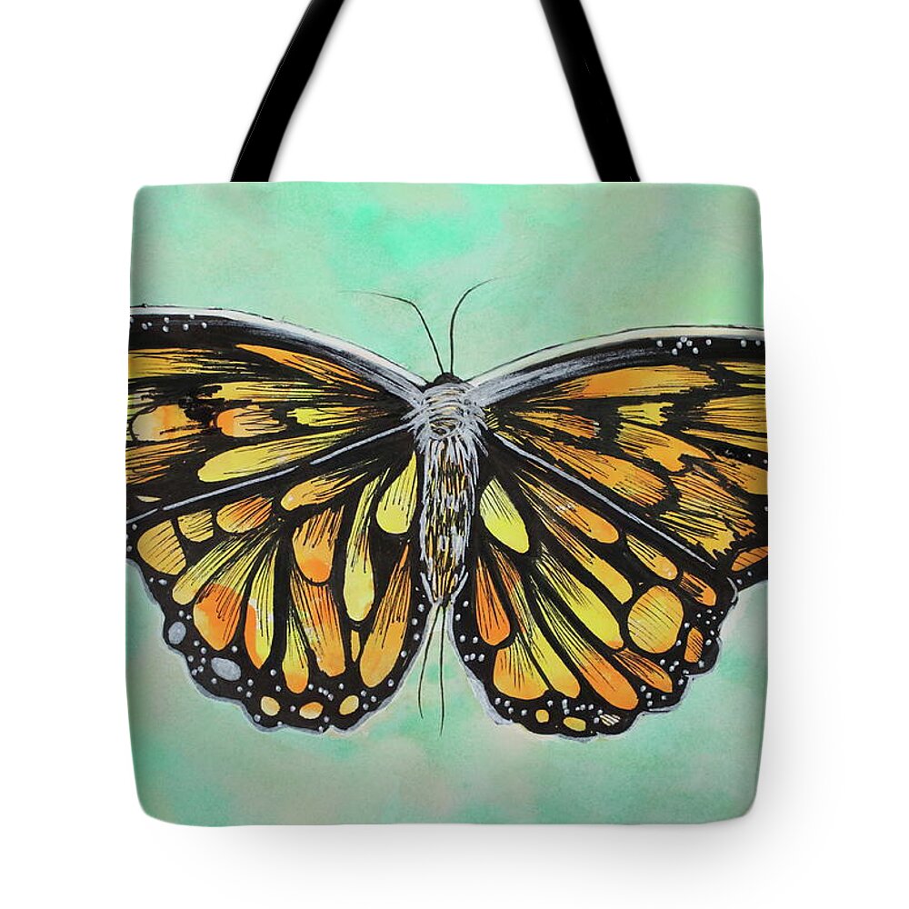 Monarch Butterfly Tote Bag featuring the painting Monarch Butterfly by Kenneth Pope