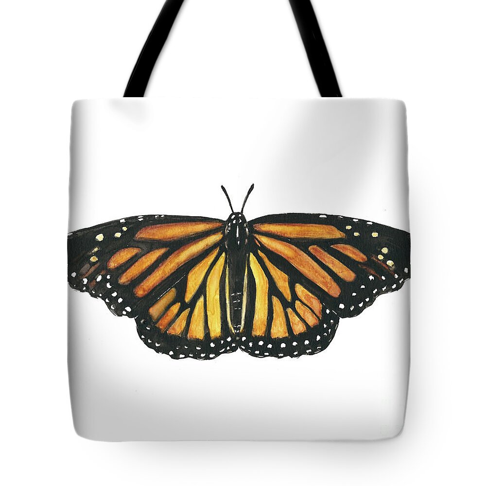 Monarch Tote Bag featuring the painting Monarch Butterfly by Pamela Schwartz