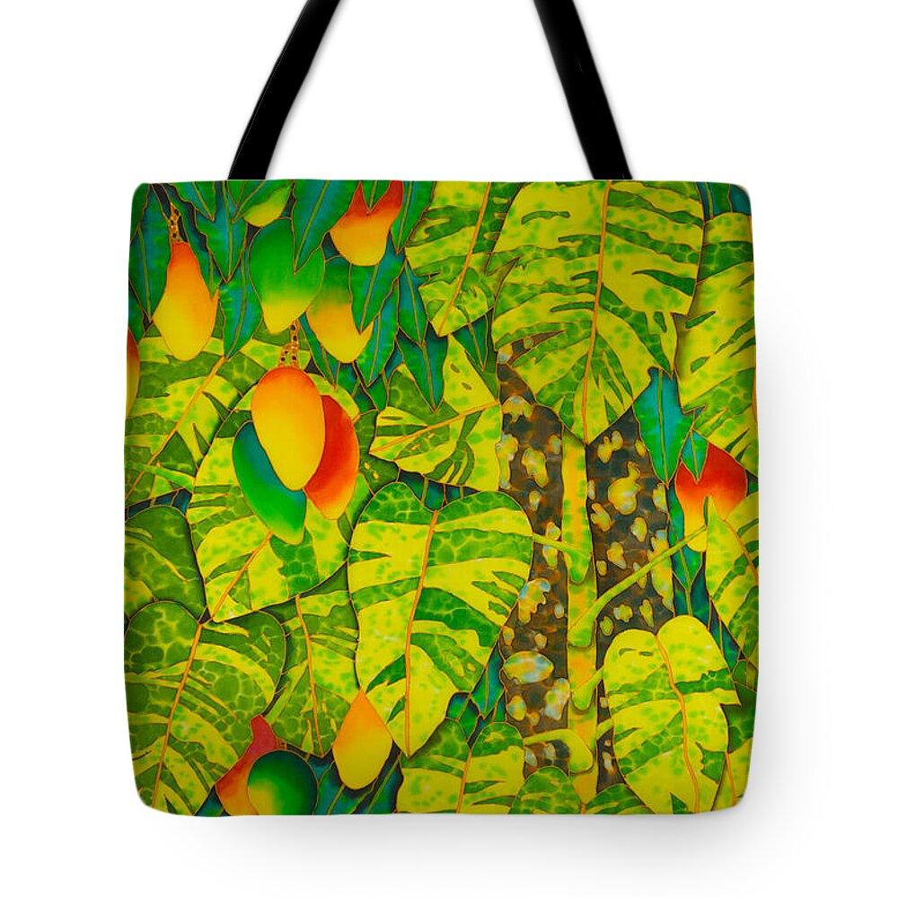 Monstera Plant Tote Bag featuring the painting Monstera and Mango by Daniel Jean-Baptiste
