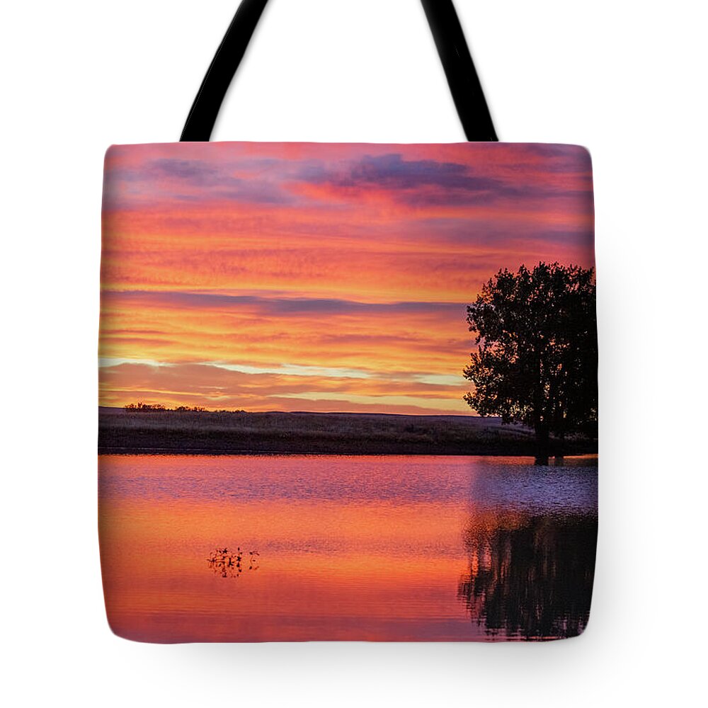 Colorful Tote Bag featuring the photograph Montana Sunset by Todd Klassy