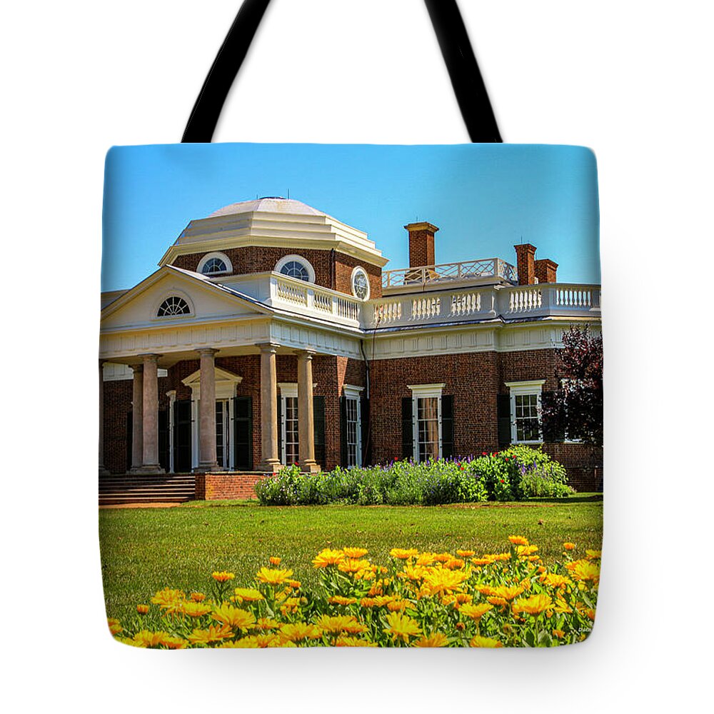Monticello Tote Bag featuring the photograph Monticello by Dale R Carlson