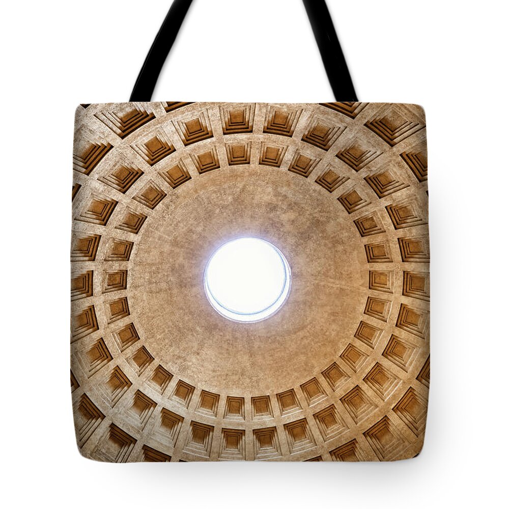 Pantheon Tote Bag featuring the photograph Monumental Dome Of The Pantheon by Artur Bogacki