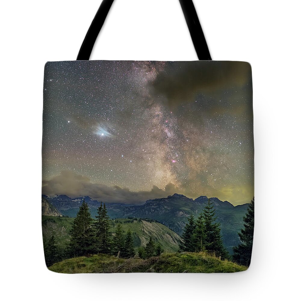 Switzerland Tote Bag featuring the photograph Moody Night by Ralf Rohner
