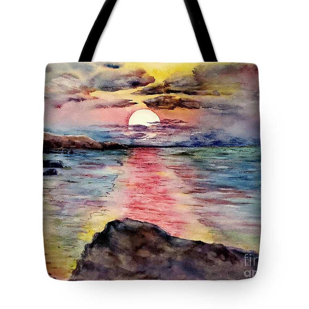 Eileen Kelly Tote Bag featuring the painting Moody yet Magical by Eileen Kelly