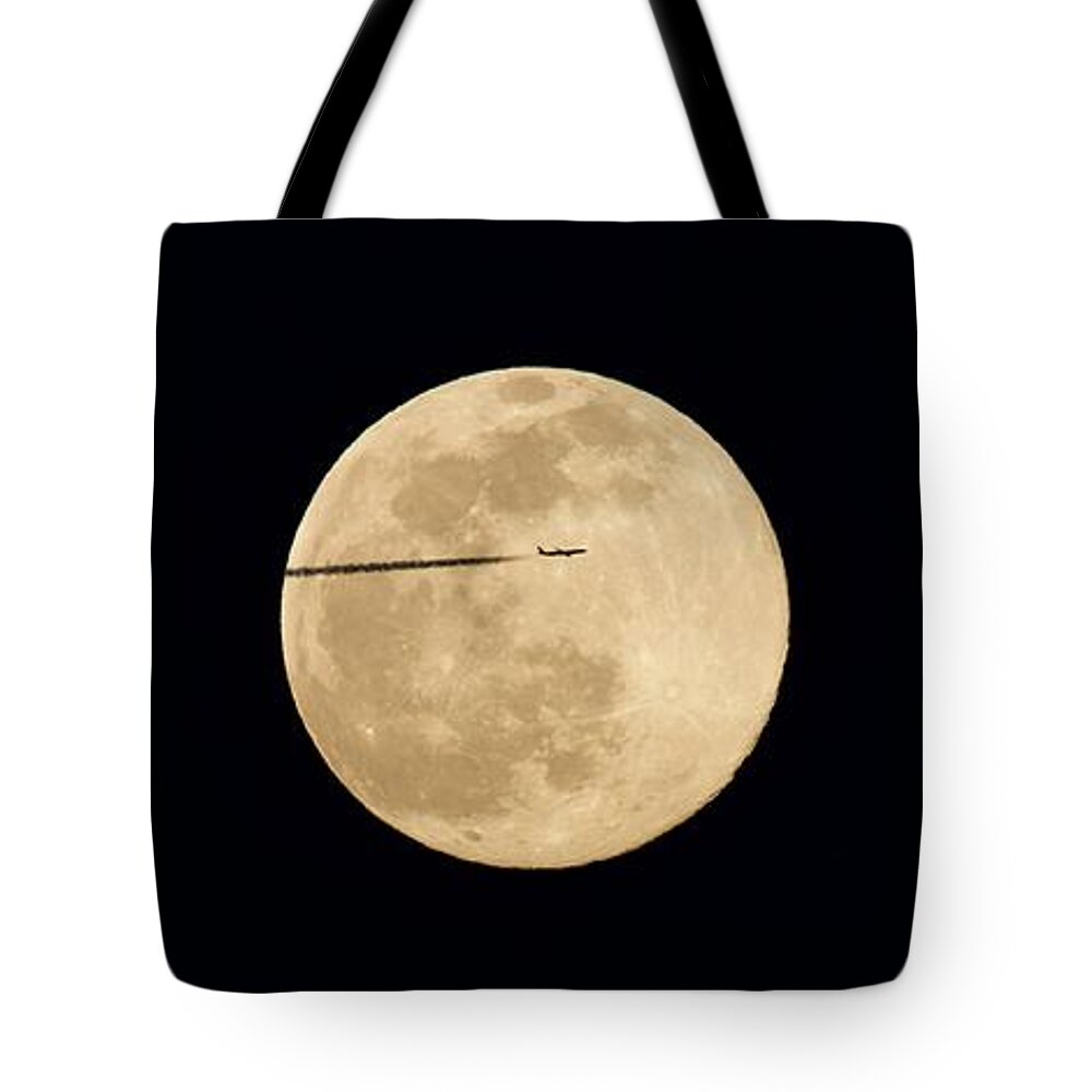 Moon Tote Bag featuring the photograph Moon Flyby by Yvonne M Smith