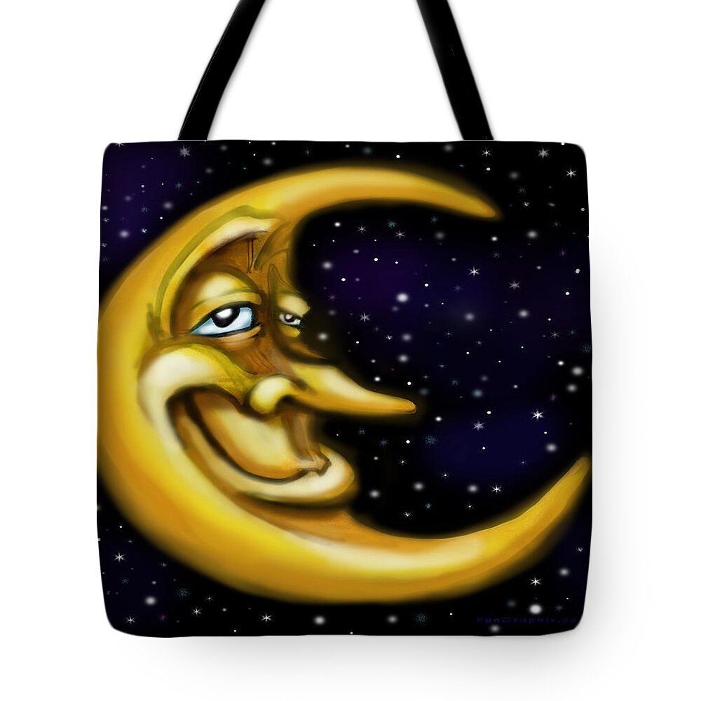 Moon Tote Bag featuring the painting Moon by Kevin Middleton