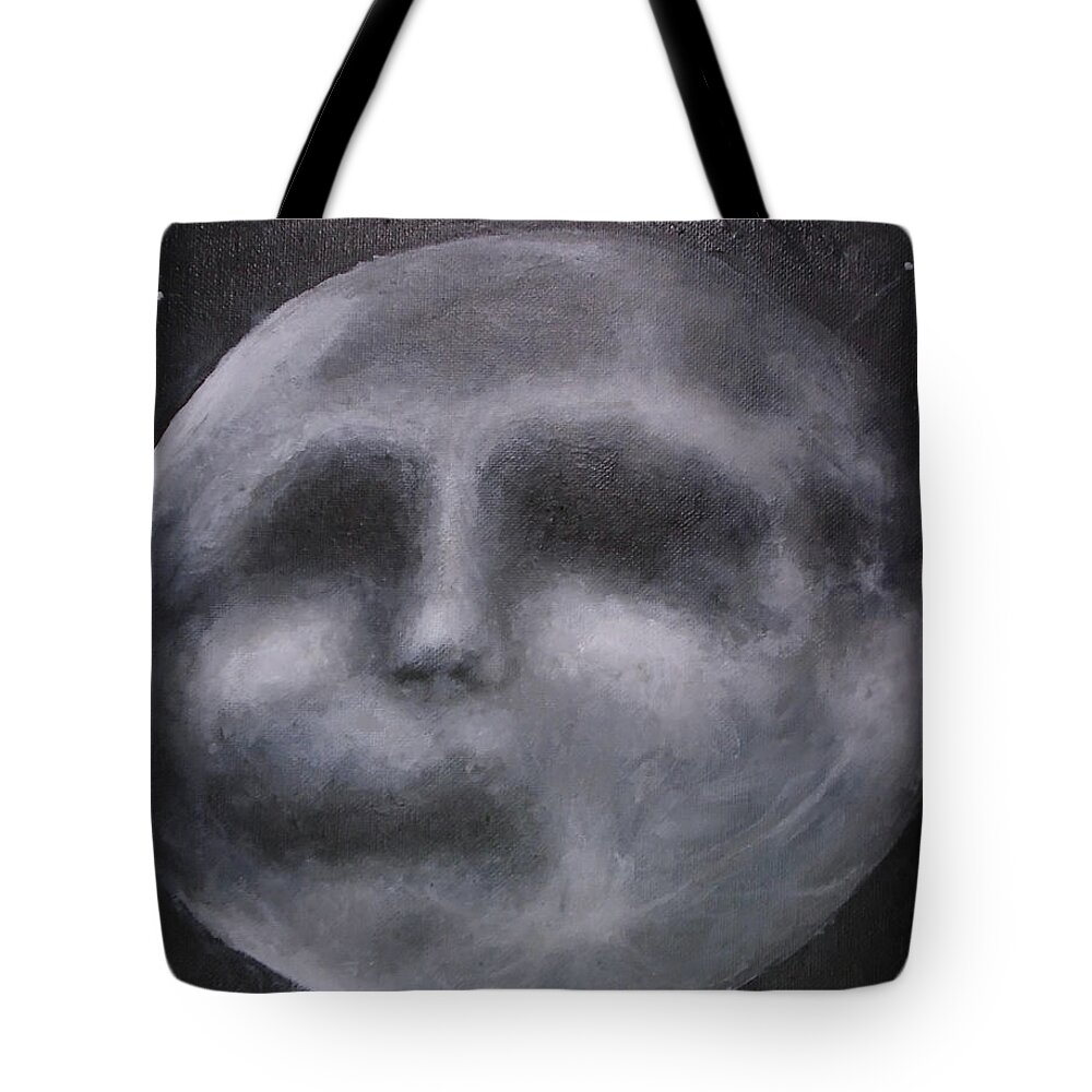 Moon Tote Bag featuring the painting Moon Man by Jen Shearer
