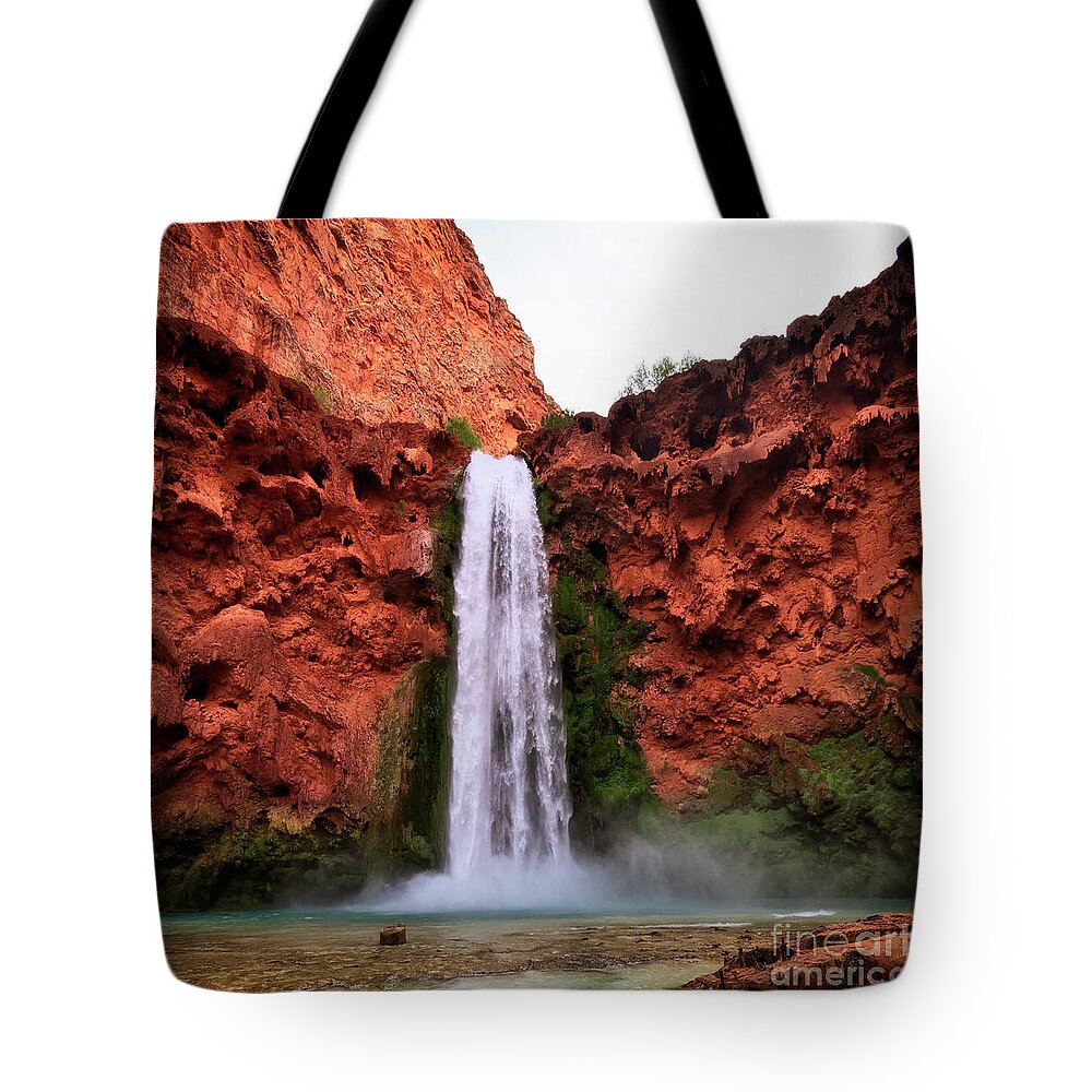 Mooney Falls Tote Bag featuring the photograph Mooney Falls at Havasupai by Amazing Action Photo Video