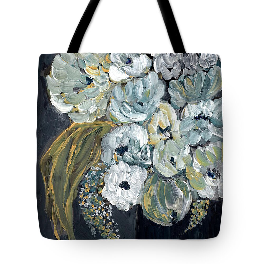 Floral Tote Bag featuring the digital art Moonlight Mystic I by Ramona Murdock