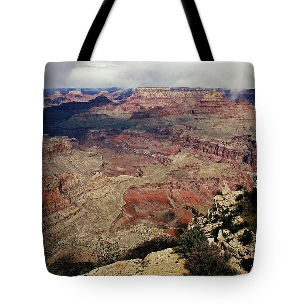 Arizona Tote Bag featuring the photograph Moran Point Storm by Tom Daniel