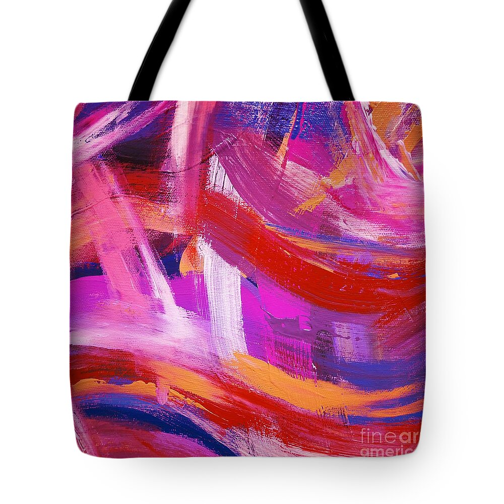 Colorful Tote Bag featuring the digital art Moratovum - Artistic Colorful Abstract Watercolor Painting Digital Art by Sambel Pedes