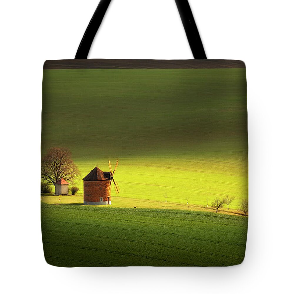 Windmill Tote Bag featuring the photograph Moravian windmill by Piotr Skrzypiec