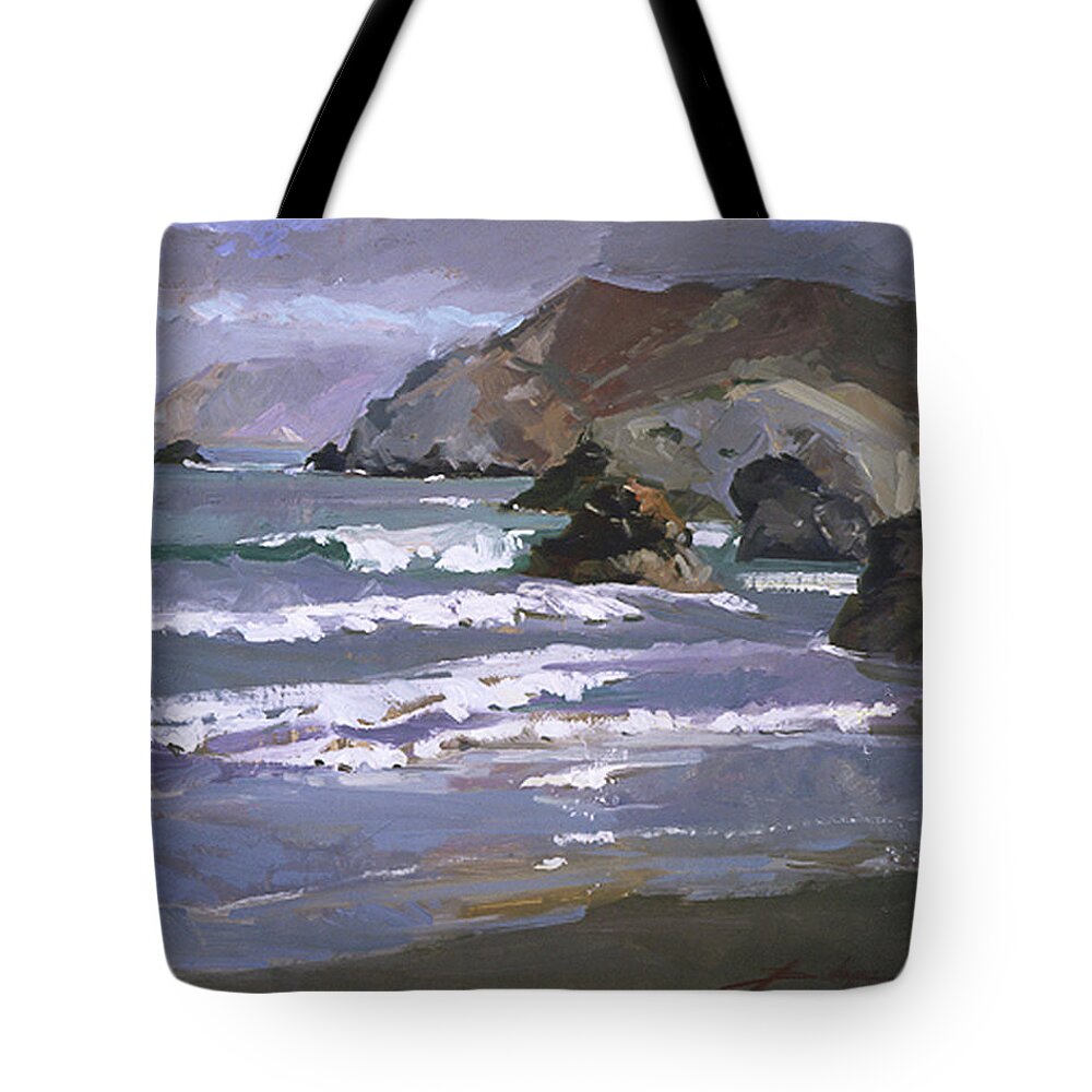 Catalina Island Paintings Tote Bag featuring the painting Morning at Shark Harbor by Elizabeth - Betty Jean Billups