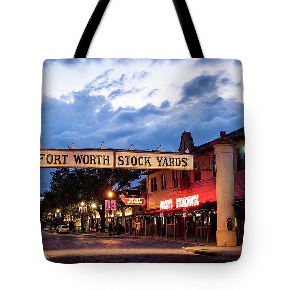 Texas Tote Bag featuring the photograph Morning at the Fort Worth Stockyards by David Morefield
