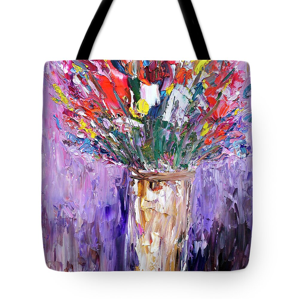 Flowers Tote Bag featuring the painting Morning Bouquet by Teresa Moerer