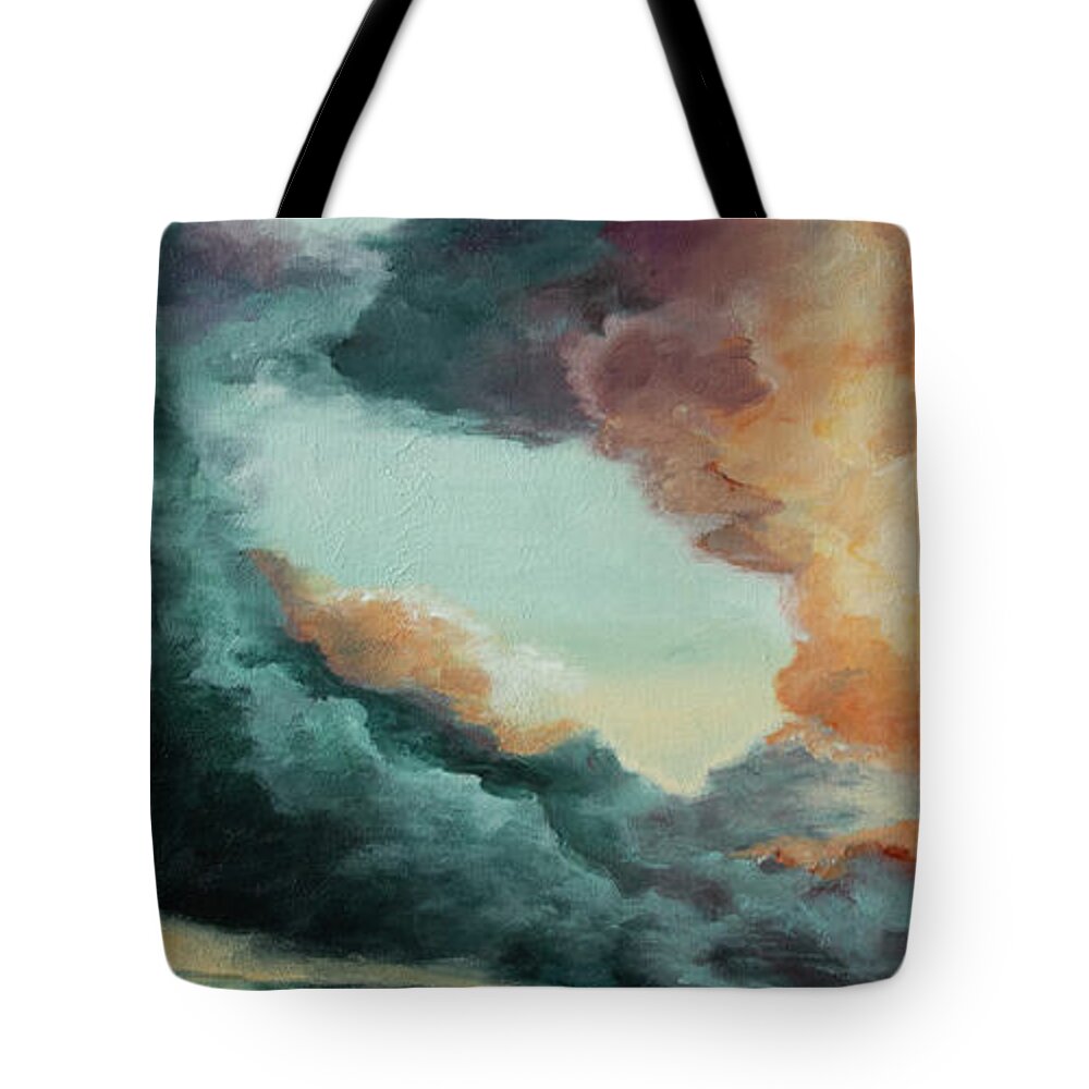 Clouds Tote Bag featuring the painting Morning Clouds by Katrina Nixon
