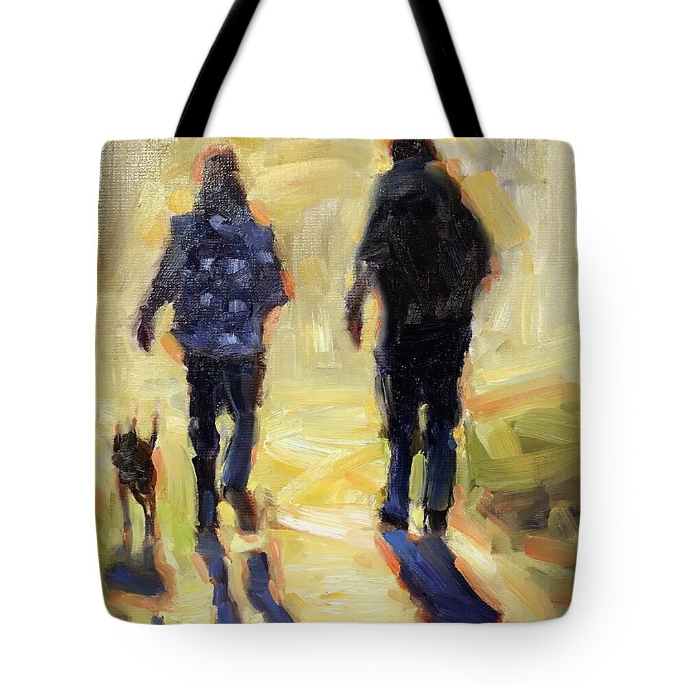 Couple Tote Bag featuring the painting Morning Glory by Ashlee Trcka