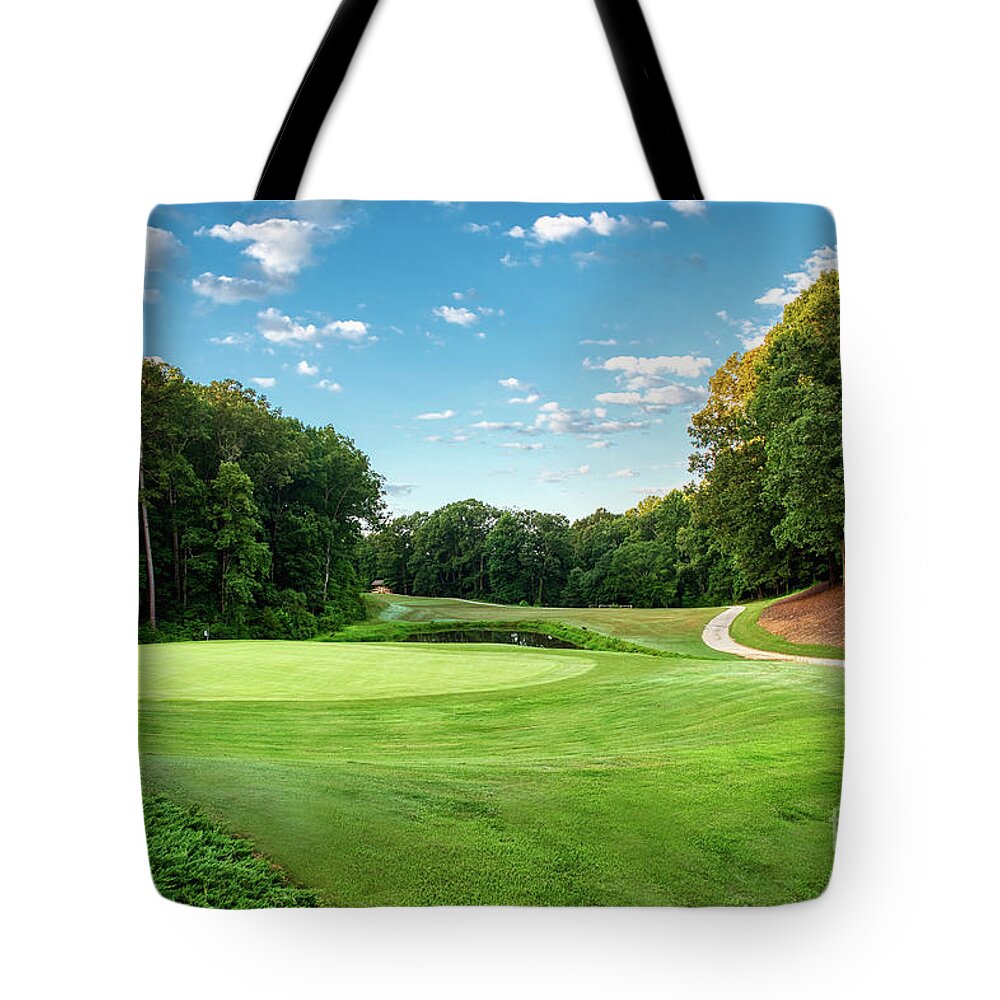Keowee Key Tote Bag featuring the photograph Morning Golf at Keowee Key by Amy Dundon