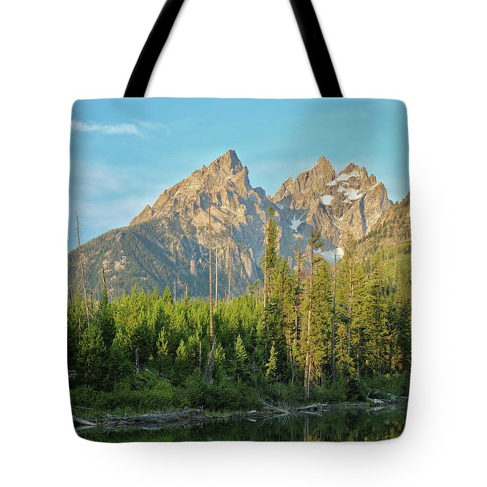 Mountain Tote Bag featuring the photograph Morning Reflection by Go and Flow Photos