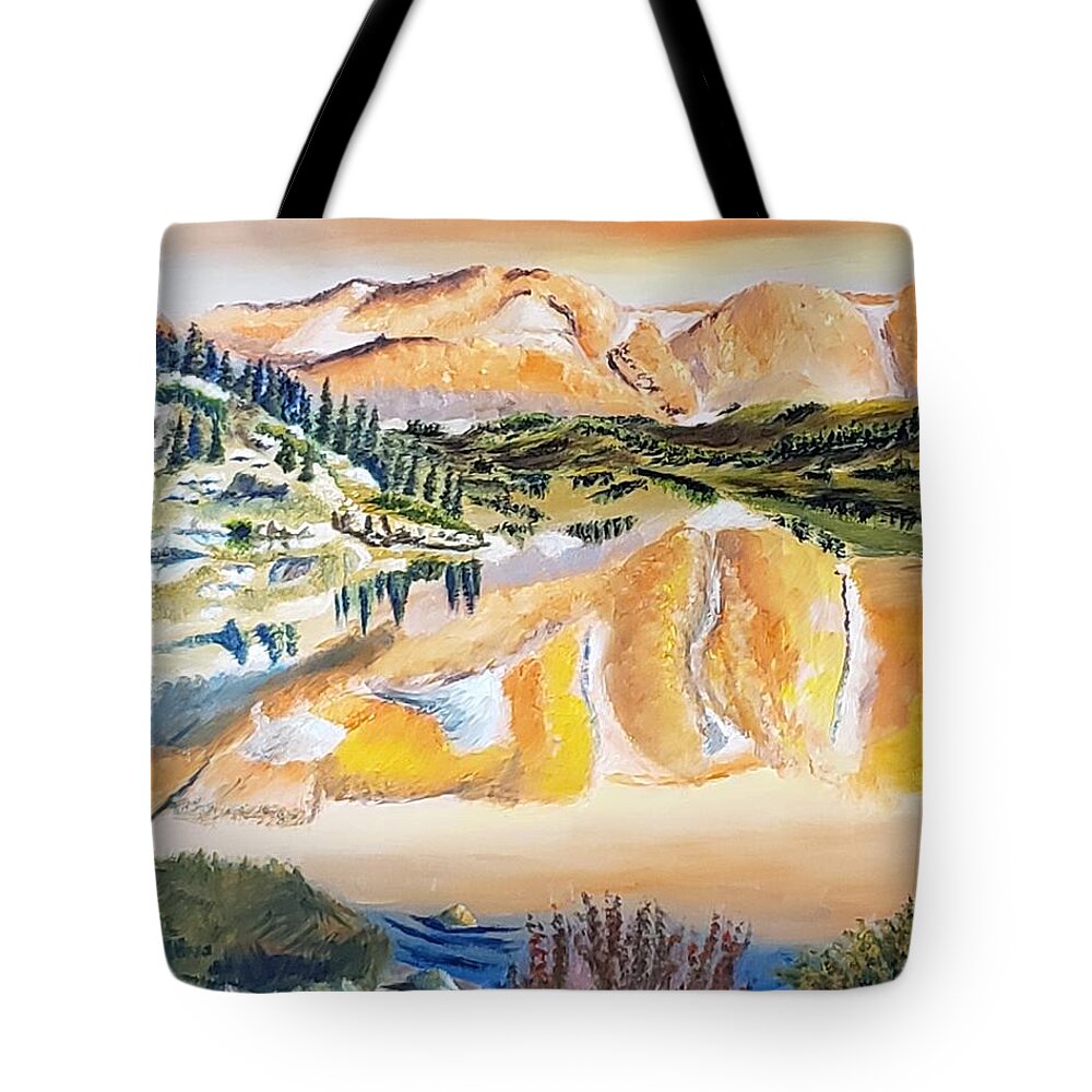 Mountains Tote Bag featuring the photograph Morning Reflections by Joseph Eisenhart