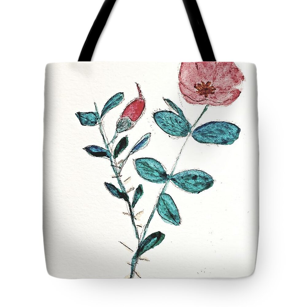  Tote Bag featuring the painting Morning Rose in January by Margaret Welsh Willowsilk