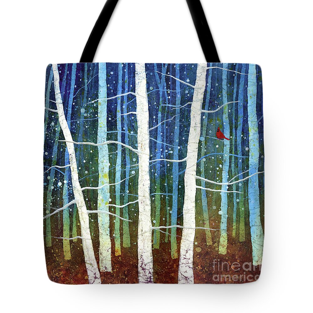 Cardinal Tote Bag featuring the painting Morning Song 4 by Hailey E Herrera