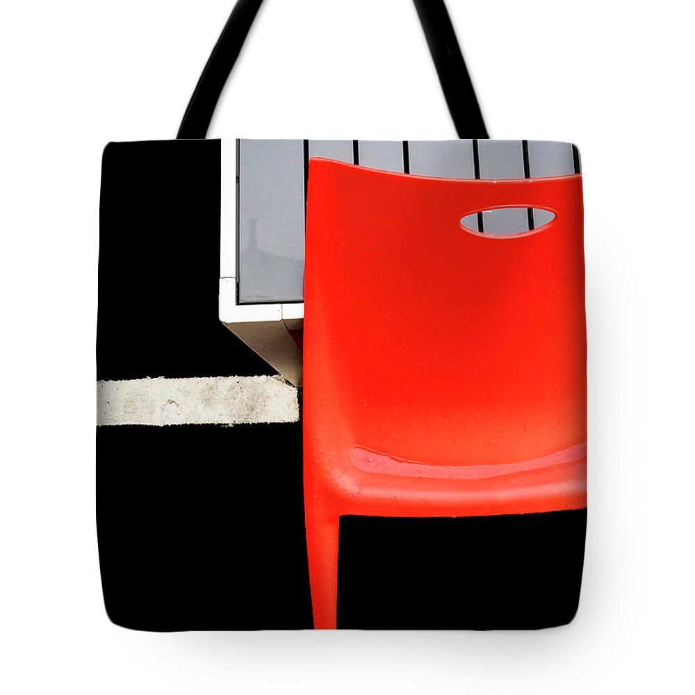 Table Tote Bag featuring the photograph Morning Street Dining After The Rain by Gary Slawsky