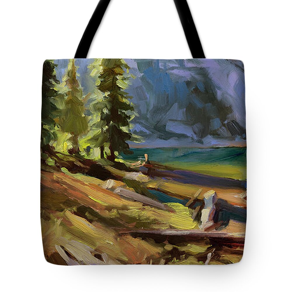 Landscape Tote Bag featuring the painting Morning Sun Salutation by Steve Henderson