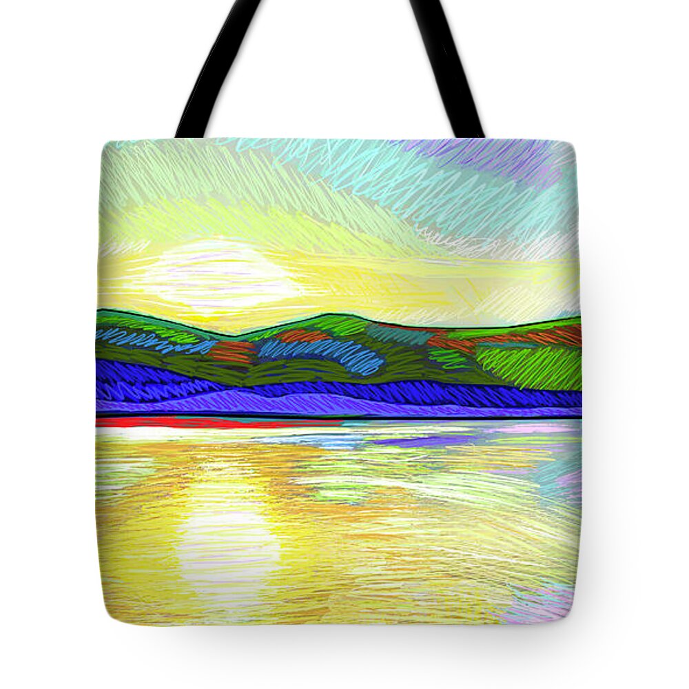 Norway Tote Bag featuring the painting Morning Train To Bergen by Rod Whyte