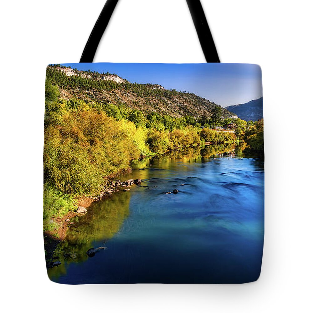Train Tote Bag featuring the photograph Morning Train to Silverton by Bradley Morris