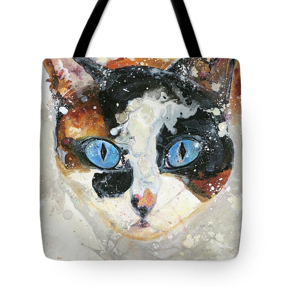 Tabby Cat Tote Bag featuring the painting Moses by Kasha Ritter