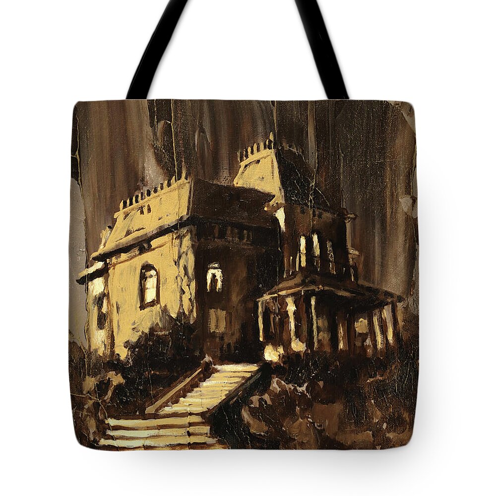 Psycho Tote Bag featuring the painting Mother is Home by Sv Bell