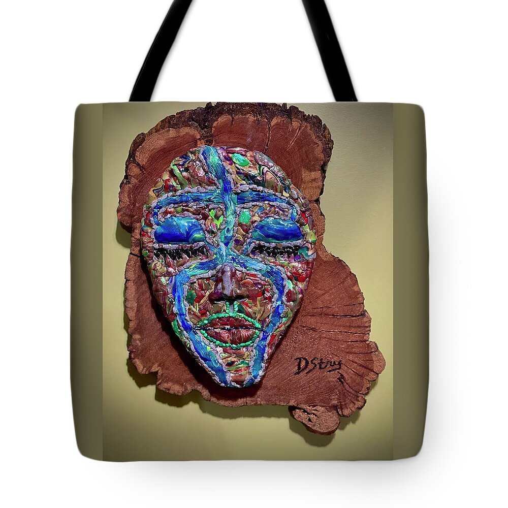 Polymer Clay Tote Bag featuring the mixed media Mother Nature by Deborah Stanley