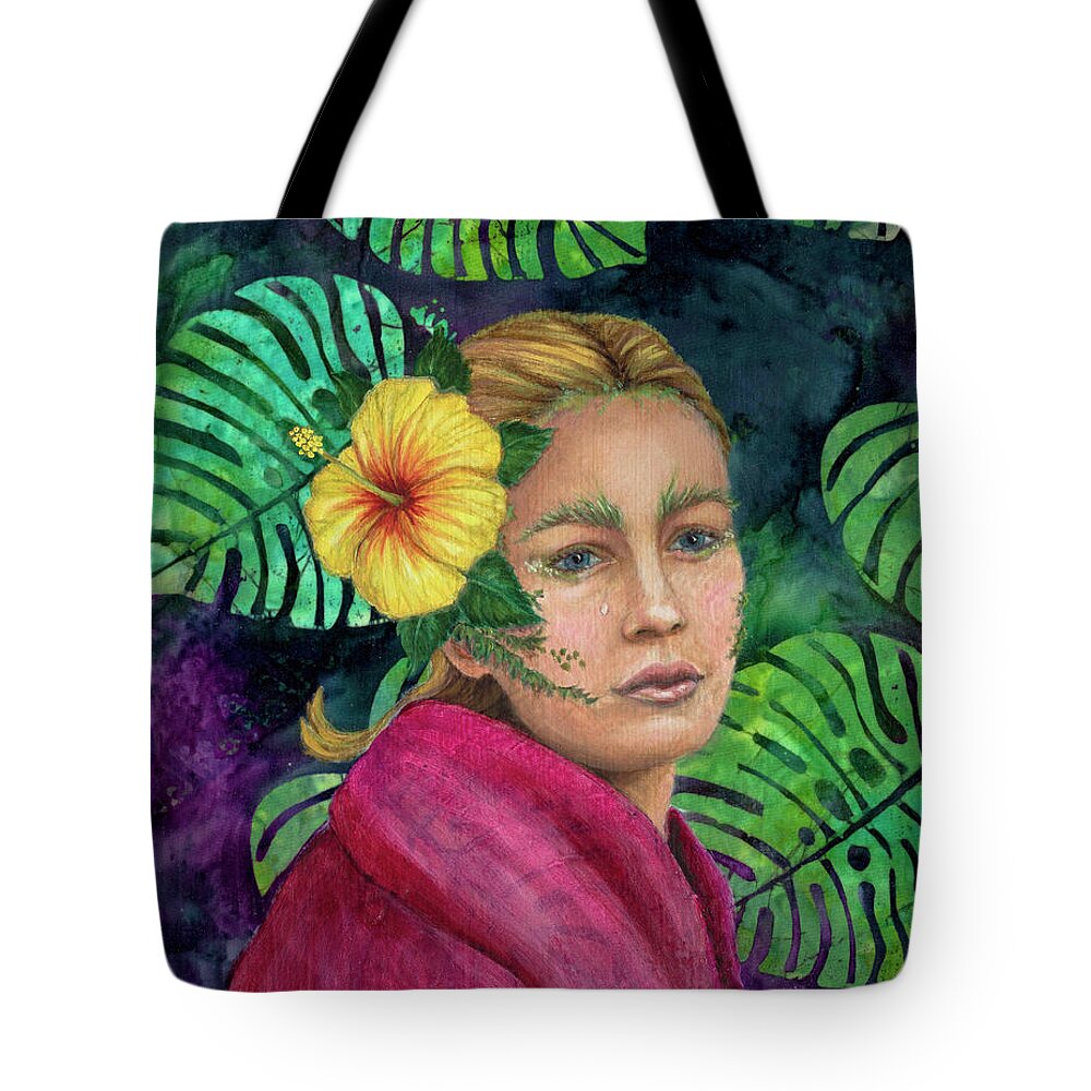 Hawaiian Tote Bag featuring the painting Mother Nature in Red by Sheilah Renaud