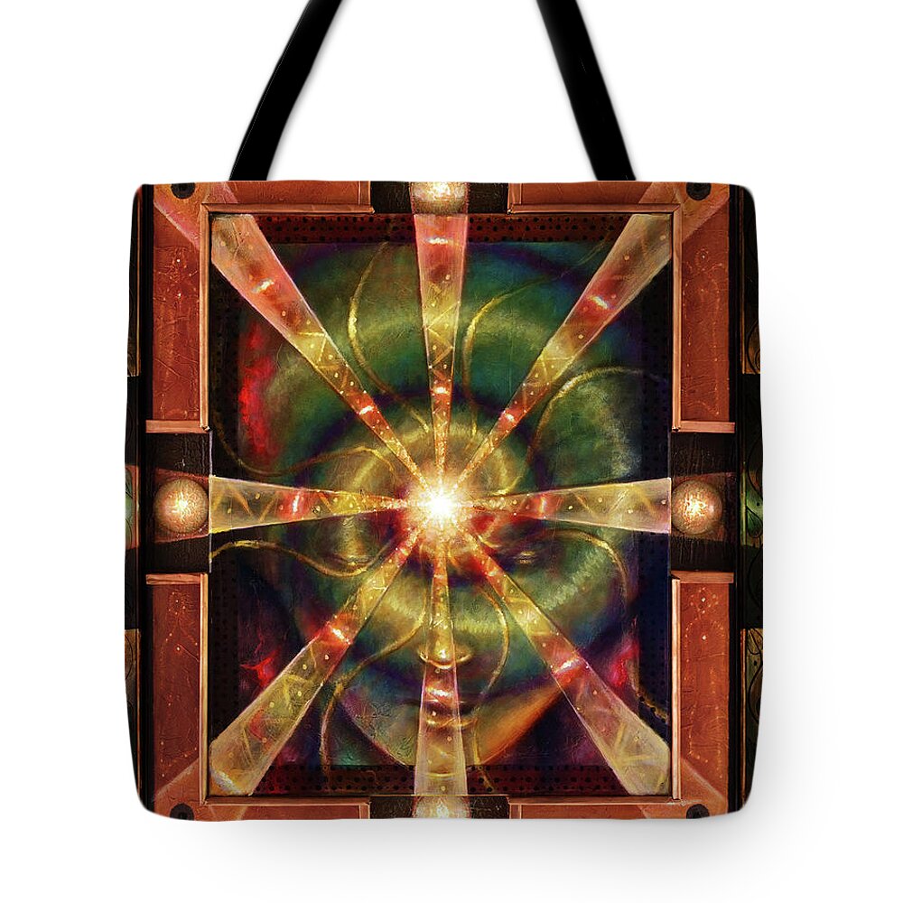 Green Woman Tote Bag featuring the painting Mother of Earth and Sky by Kevin Chasing Wolf Hutchins