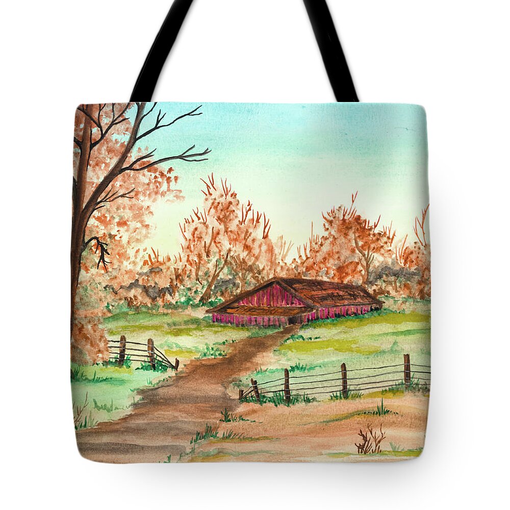 Fall Tote Bag featuring the painting Mothers Medow by The GYPSY