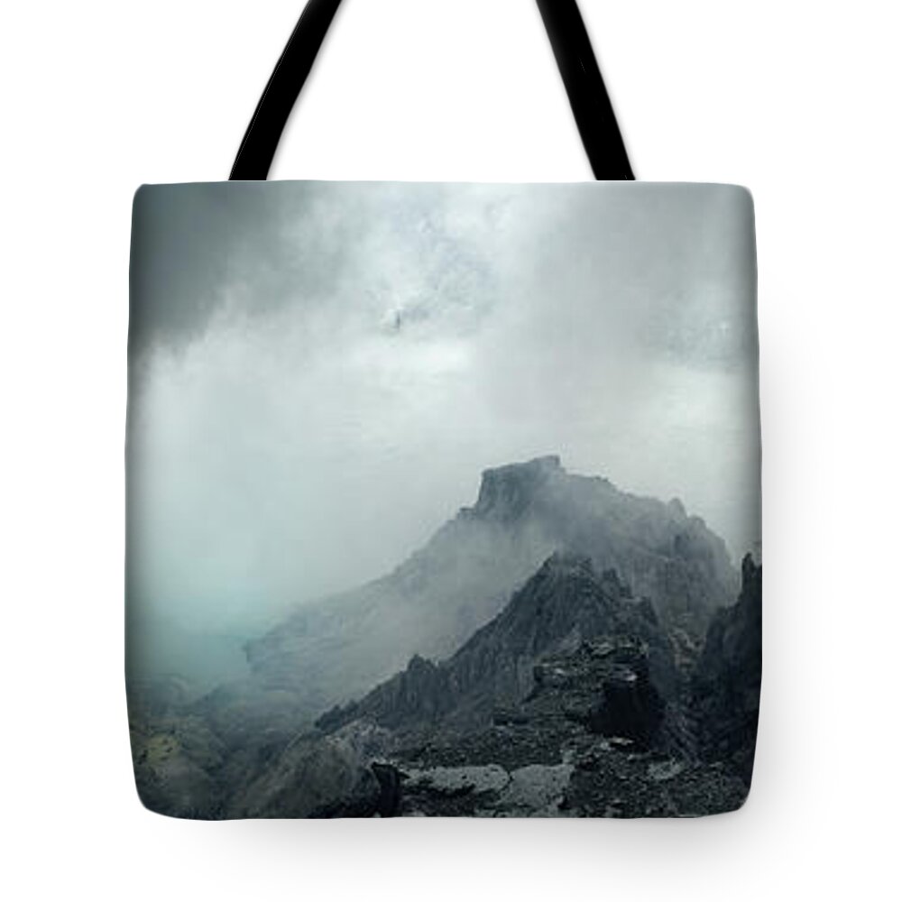 Panorama Tote Bag featuring the photograph Mount Ijen Crater Lake Indonesia by Sonny Ryse