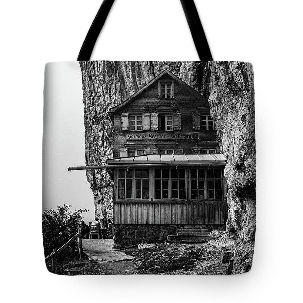 Nature Tote Bag featuring the photograph Mountain inn Aescher-Wildkirchli by Andreas Levi