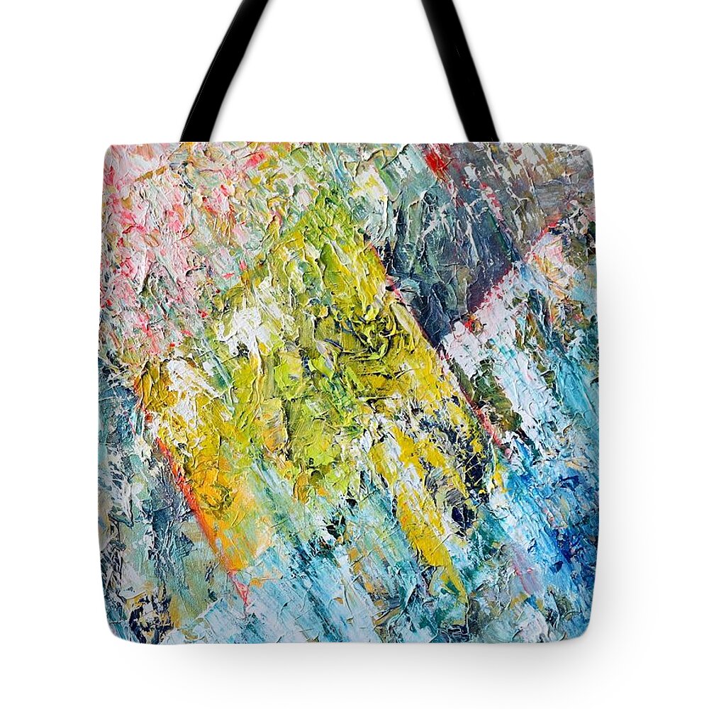Abstract Tote Bag featuring the painting Mountain Light by Jackie Ryan