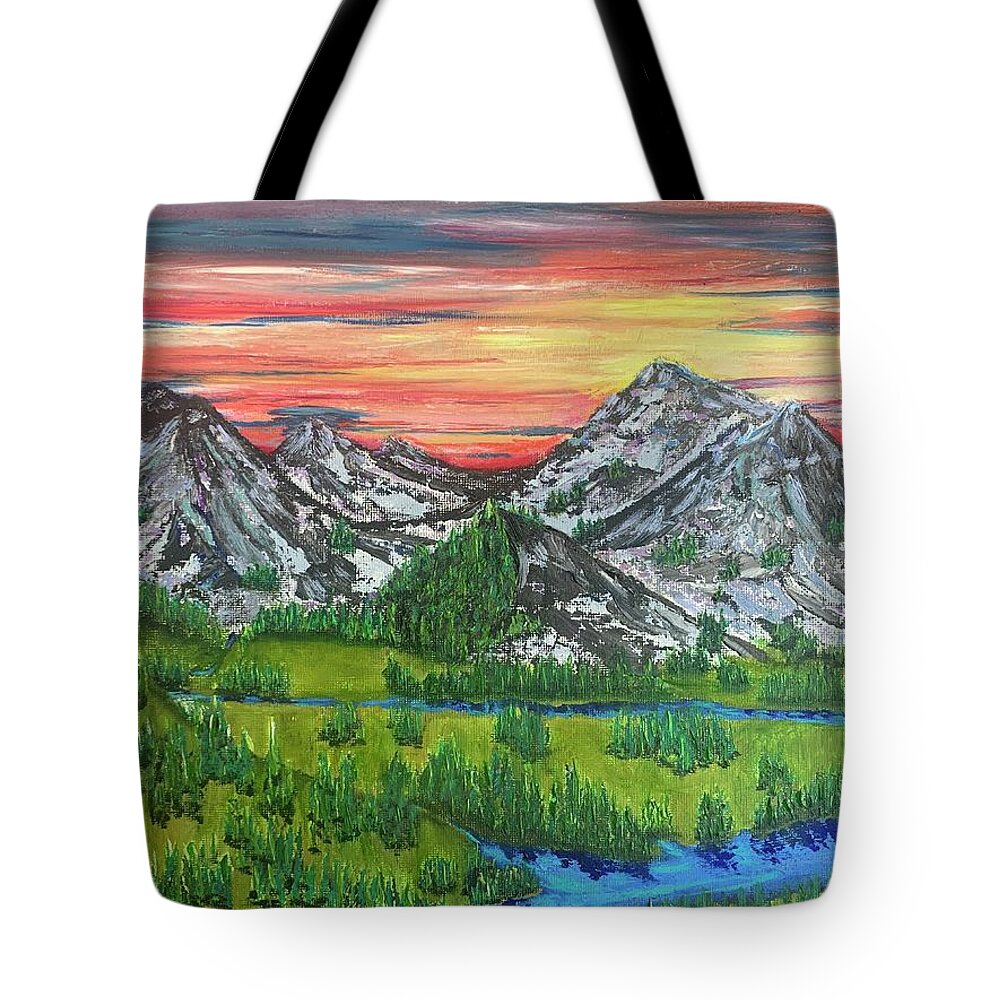 Mountain Tote Bag featuring the painting Mountain Magic by Lisa White