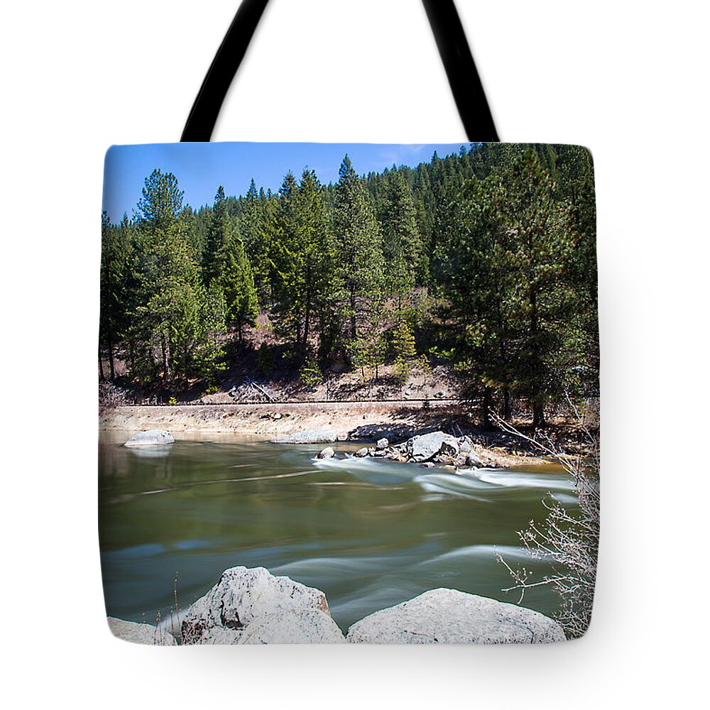 River Tote Bag featuring the photograph Mountain River by Dart Humeston