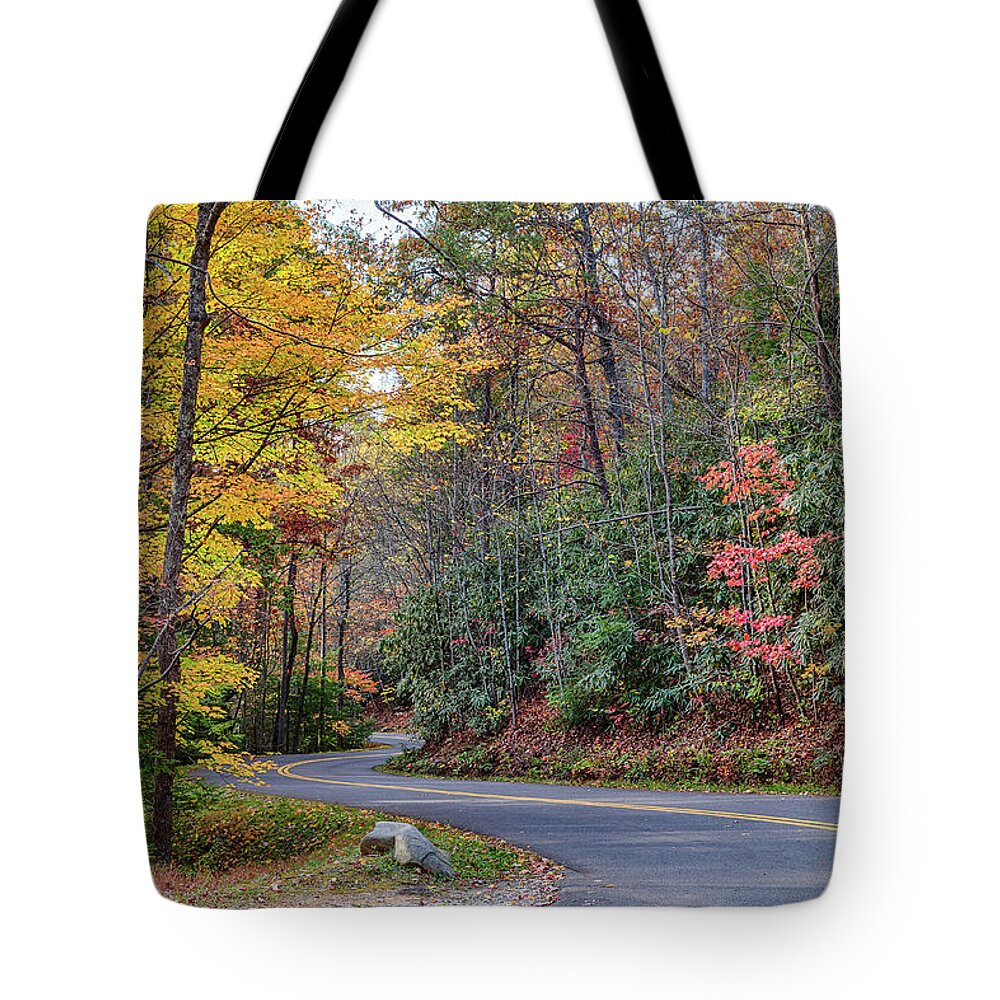 Fall Tote Bag featuring the photograph Mountain Road by Jim Miller