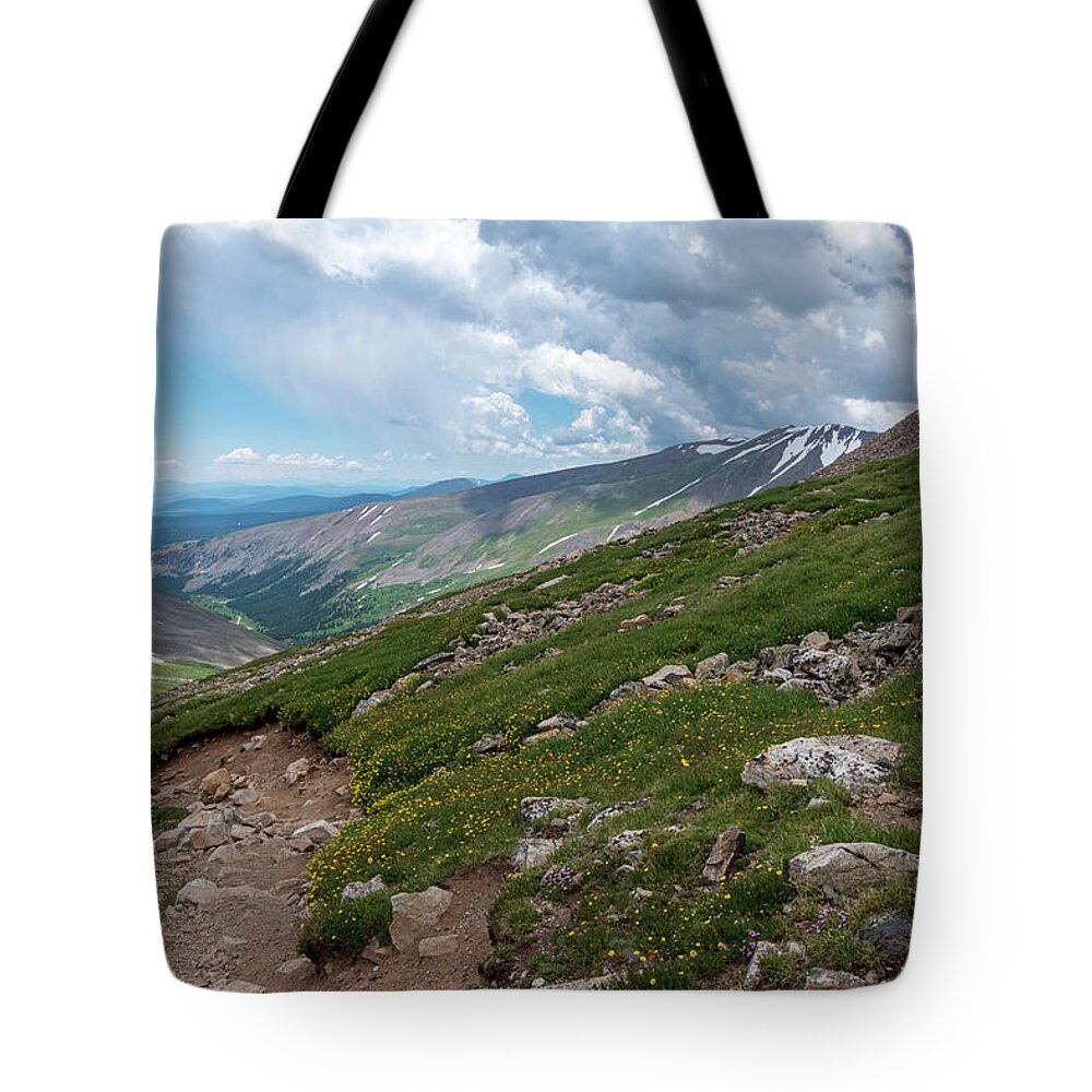 No People Tote Bag featuring the photograph Mountain Valley View by Nathan Wasylewski
