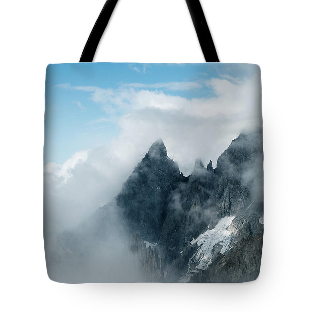 Mountains Tote Bag featuring the photograph Mountains in the Clouds by Rich S
