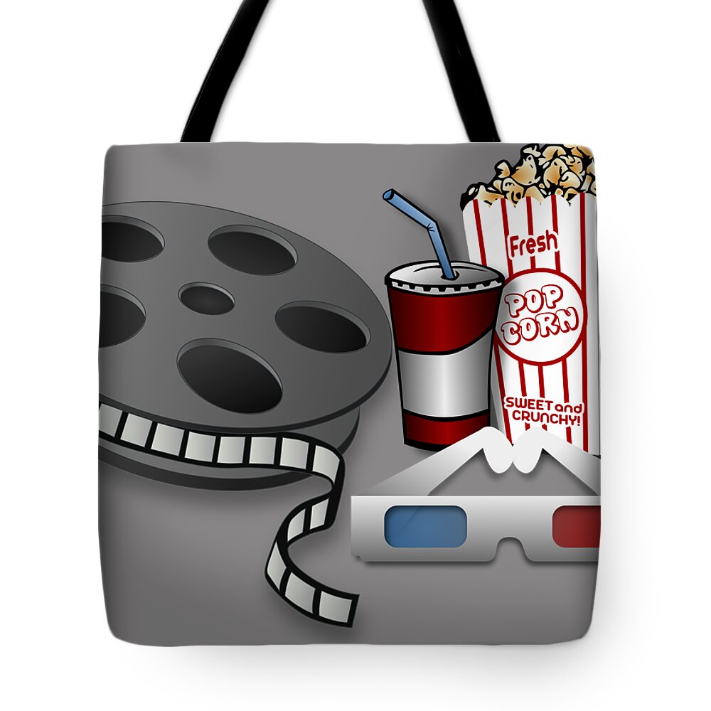Movie Lover Film Cinema Popcorn Coke Fun Entertainment Media Tote Bag by  Jeff Creation - Pixels Merch